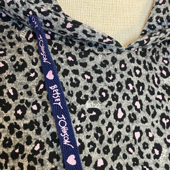 Betsey Johnson Leopard Hooded Sleep Shirt Nightgown Lounge Small - Picture 7 of 10